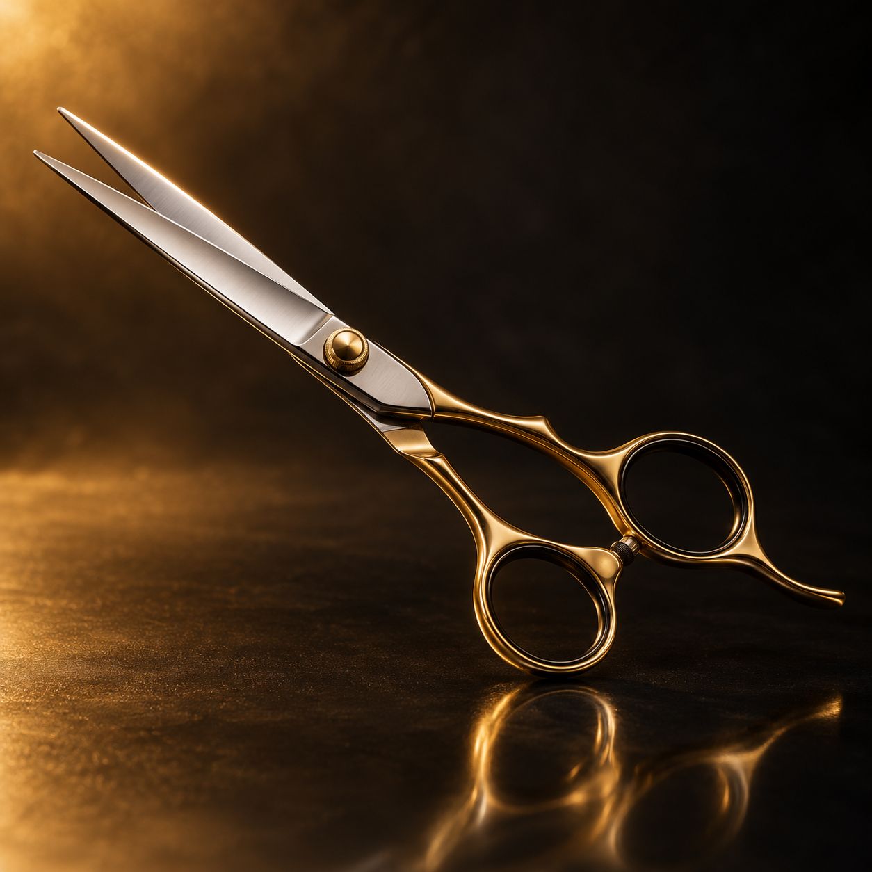 Gold barber cutting scissor