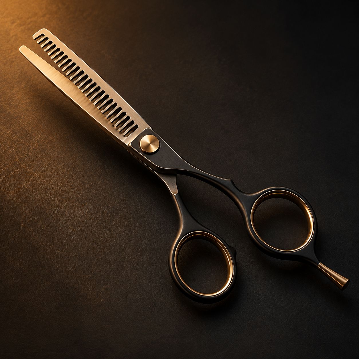 Black and gold thinning scissor