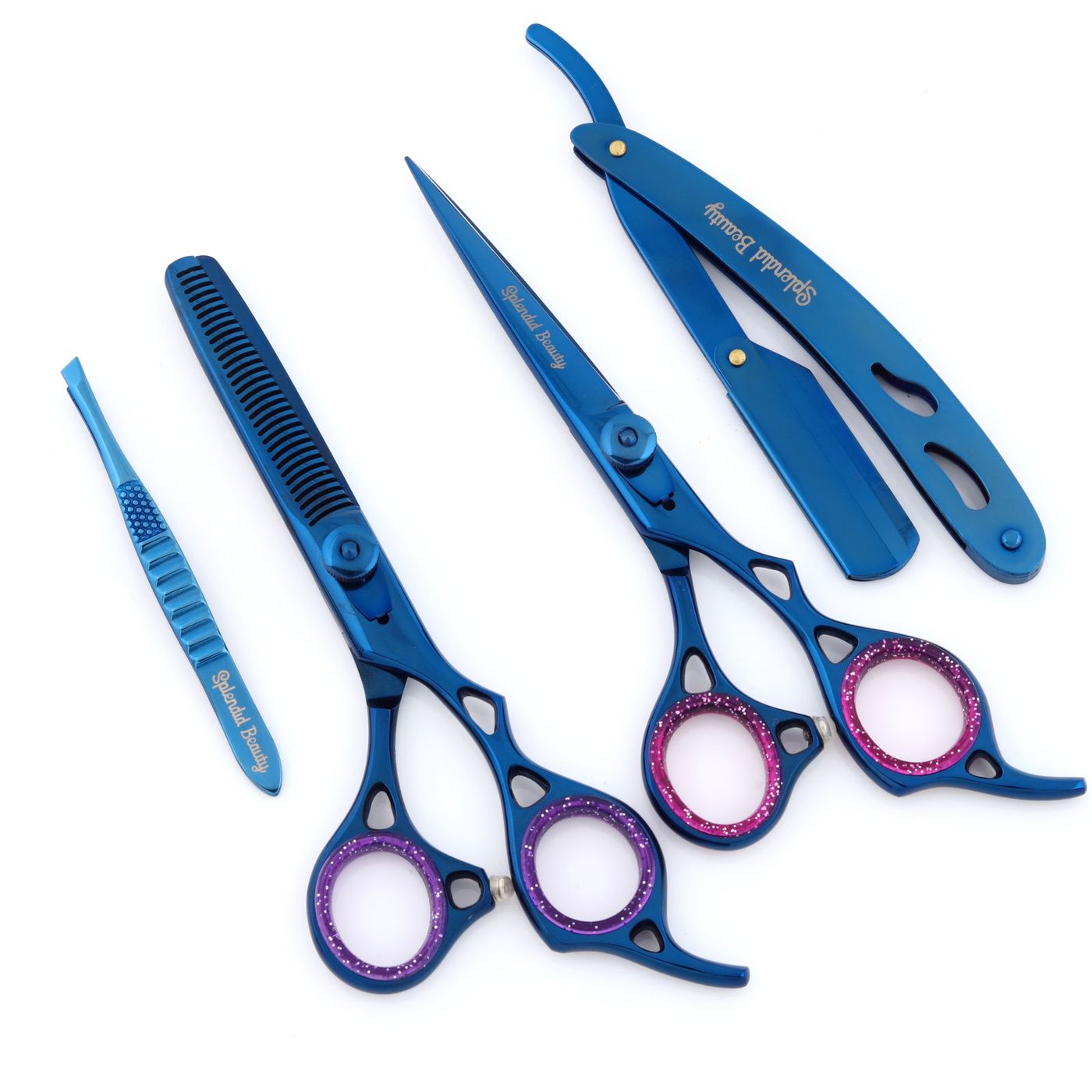 Blue titanium shear set